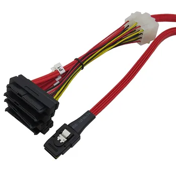  LSI / 3Ware Molex mini SAS СФФ-8087-СФФ-8482 и захранващ кабел x4 SAS