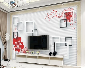  Beibehang Потребителски тапети на стенописите проста рамка цвете клонка ТЕЛЕВИЗИЯ фон дневна спалня тапети начало декор на 3d тапети