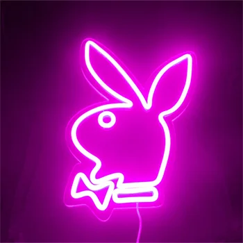  Обичай led Неонова Лампа Playboy Bunny 5V Неонова реклама За Домашна Украса на Стаята един Магазин за Обувки Ins Подарък За Рожден Ден За Приятел 30x20 см