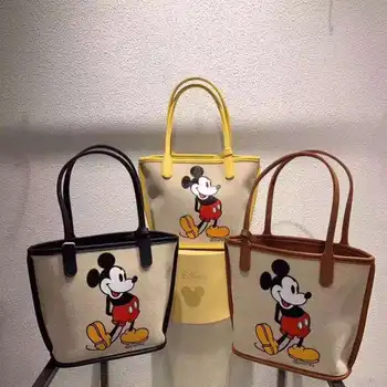  3шт Disney mcieky mouse lady canves чанта през рамо + чанта за монети дамска чанта мультяшная чанта за пазаруване