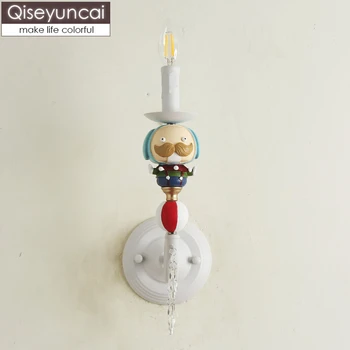  Qiseyuncai 2019 нов Скандинавски клоун, монтиран на стената лампа за детска стая, модел на спалнята, за момчета и момичета, нощни лампи, безплатна доставка