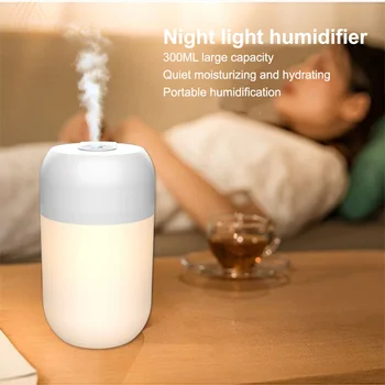  Мини-Овлажнител Домакински Спални Ароматерапия Пречистване На Въздуха Спрей За Допълване На Вода Инструмент Тъпо С Нощна Светлина
