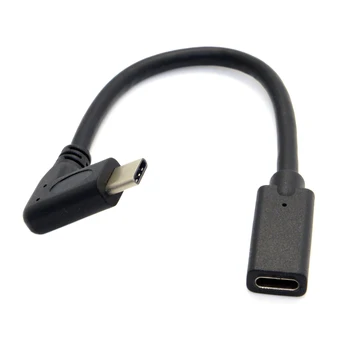 CY Xiwai 90 Градуса Правоъгълен USB-C USB 3.1 Type C за мъже и жени Удлинительный Кабел за предаване на данни за Лаптоп TabletLength: 20 см