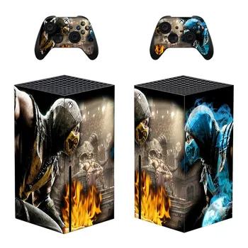  Стикер за кожата в стил Mortal kombat Xbox Series X, за Конзола и 2 Контролери, Vinyl Стикер, защитен от Кожи, Стил 1