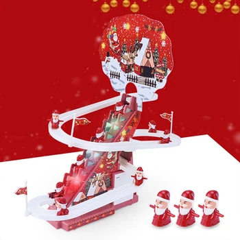  Електрически Стълба За Катерене Дядо Коледа Дядо Коледа Състезателна Писта Забавни Играчки Музикални Пързалки Детска Играчка За Деца Коледен Подарък