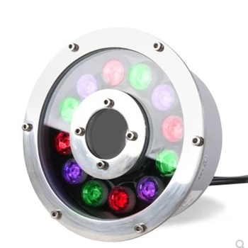  Цветни RGB LED Фонтан Околовръстен Лампа От Неръждаема Стомана, Подводна Лампа, Лампа За Басейн, Езерце, Осветление, Зелени Растения, Осветляющее 12
