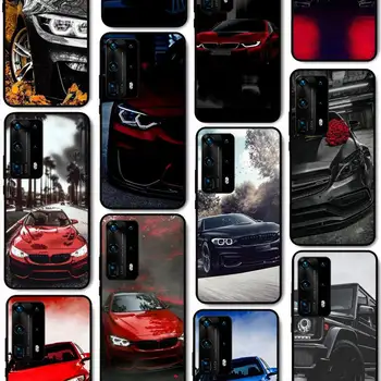  Син Червен Спортен автомобил Калъф за Телефон Huawei P50 P40 E P30 P20 Pro P10 Lite P Smart Y6 Nova3E Honor10 Калъф