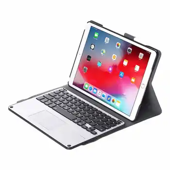  Клавиатура със сензорен панел за ipad10.2 Bluetooth клавиатура Калъф за iPad на 7-то Поколение с един Слот за писалка Защитен калъф 10,5