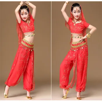  Възрастен Египетски Индийския Боливуд Танц на Корема, ориенталски Танци Рокля Комплект Костюм Комплект, подходящ за Деца Детски Ориенталски Костюм За Момичета Дрехи