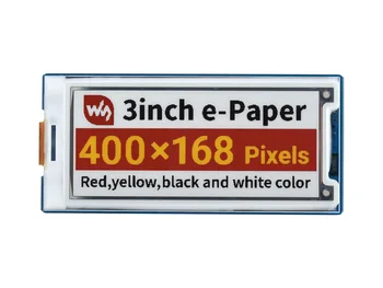  3-инчов модул електронна хартия (G), 400 × 168, червено /жълто / черно /бяло, ниска мощност, идеално, за да променят ценовите етикети, под етикети, промишлени инструменти