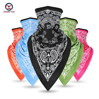 CHINGYUN ледена коприна с цветя модел маска слънцезащитен крем за езда с ръкав от врата дигитален печат за мъже и жени, спорт на открито, триъгълен шал