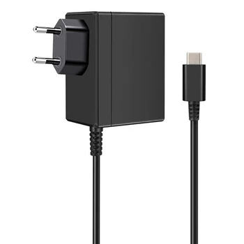  Адаптер за променлив Ток Зарядно Устройство за Nintendo Switch NS Игрова Конзола Стенни Пътна Начална Такса 15 2.6 A USB Type C Power Plug EU