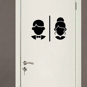  Етикети За мъже и жени, Vinyl Стенни художествена стикер на тоалетна, Начало декор, аксесоари за Врати Знак, Декорация на дома, Плакат 15 см x 20 см, 25 см x 50 см