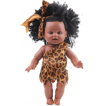  14 инча Реалистична Кукла Африканска Наряжаемая Черна Кукла за Детски Подарък за Рожден Ден, Празничен Коледно Парти, Детска Любими