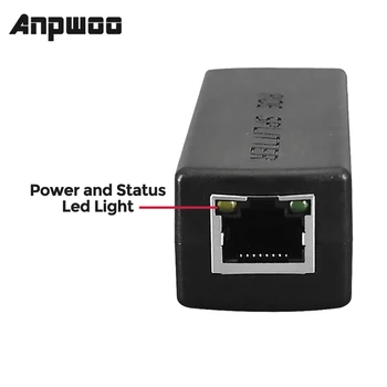  ANPWOO DC 48 до 12 POE Адаптер POE Инжектор Сплитер Конектор IEEE802.3af 10/100 М За IP Камери VoIP Телефон AP 15,4 W Изход