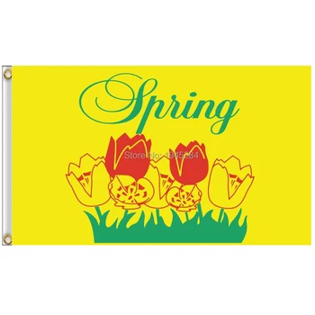  Пролетта Флаг Обичай Банер Публикува Полиестер Party Home Decor 3x5FT