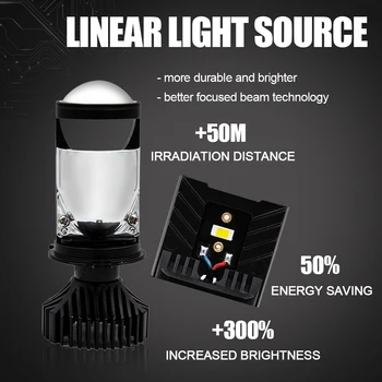  Лампа H4 фарове H1-T9 - това е универсален led източник на светлина, изработени от чип сдс и конденсаторной лещи, може да подаде 12 от 6000 До точка светлина