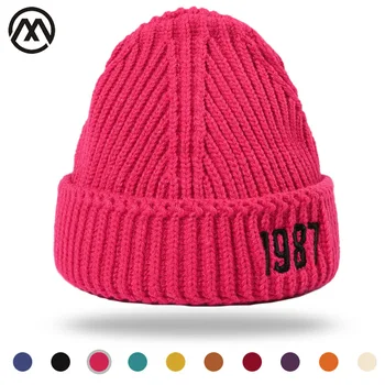  Мъжки шапки, зимни дамски хет-бини, шапка-бини, дамска зимна шапка 2021, зимни шапки, дамски маркови шапки, Обикновена букви