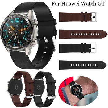  22 мм кожена гривна за Huawei watch GT гривна смарт часовници взаимозаменяеми гривна за Huawei watch GT гривна 46 мм аксесоари