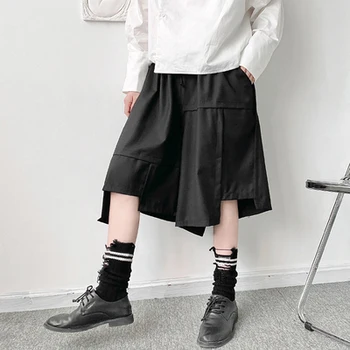  Асиметричен годишният приятелка, свободни панталони-карго, модерен японски къси панталони, топли панталони