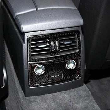  За BMW 5 Серия e60 e61 (2005-2010) на Задната Седалка на Колата Воздуховыпускная Панел Капак Завърши Стикер От истински въглеродни влакна
