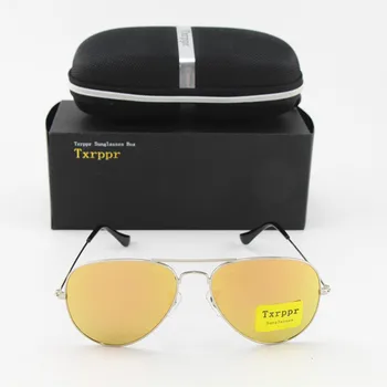  Txrppr Нов Прием на Проектни Пилотните Слънчеви Очила За Мъже И Жени Слънчеви Очила в Сребърна рамка, Розови Цветни Стъклени Лещи с кутия
