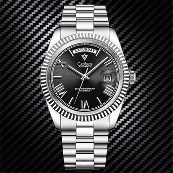  НОВИ Механични Часовници CADISEN Мъжки Най-добрата Марка на Луксозни MIYOTA 8285 Автоматични Часовници Бизнес Водоустойчив Мъжки Часовник relogio masculino