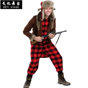  ЗАЩОТО костюм ловец на зайци с герои от филма, червено-черно кариран костюм, костюм за изяви на Хелоуин костюм ловец за сняг