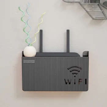  Безжичен Wifi Рутер Полк Кутия За Съхранение, с монтиран на стената ABS Пластмасов Органайзер Скоростна Кабелна Скоба Хранене Органайзер Скоростна Начало Декор