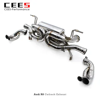  CEES Catback Изпускателна за Audi R8 V10 5.2 L 2021-2023 Неръждаема Стомана Клапан за Управление Заглушител Изпълнение terminale scarico auto
