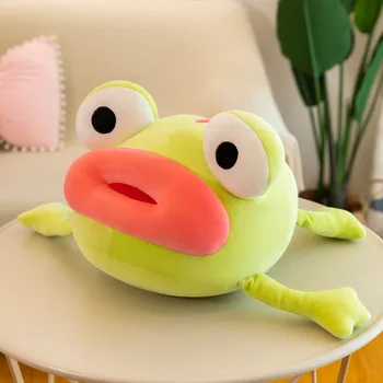  Голям размер 100 см Моделиране на животни Жаба мека играчка плюшен Големи очи голяма уста уникална жаба кукла Автомобил Разтегателен диван Сън Запази възглавница подарък